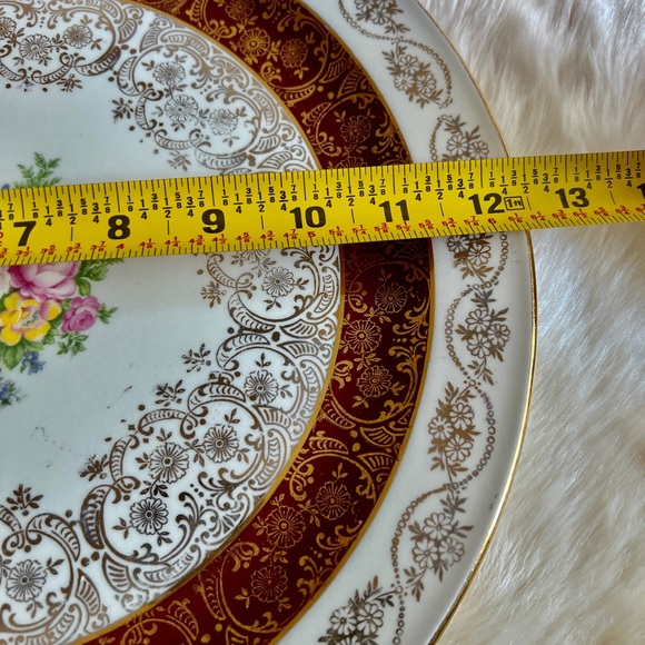 Antique 1930 Edwin M. Knowles China Co. Semi Vitreous Plate Floral 22k Gold - Picture 4 of 4